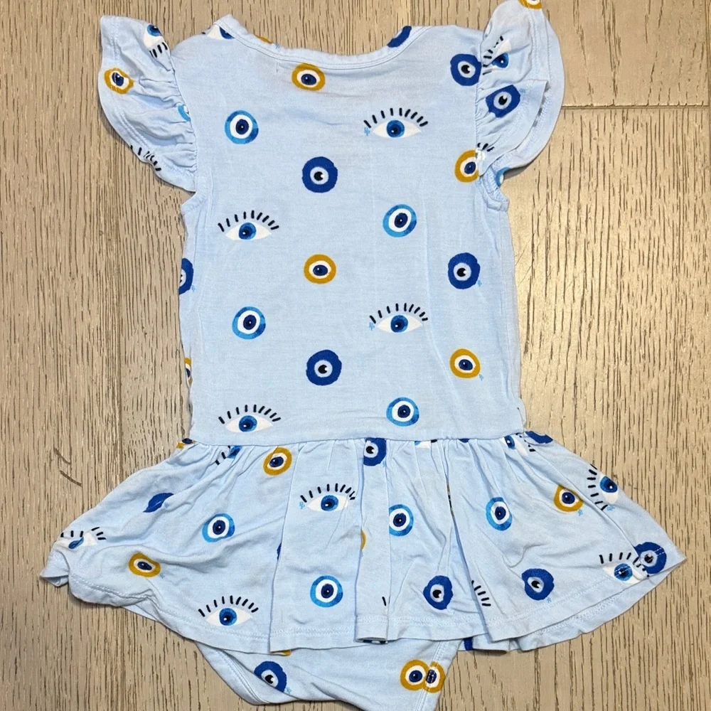 Posh Peanut Blue and Yellow Eye Pattern Diaper Cover